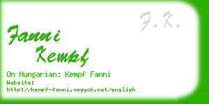 fanni kempf business card